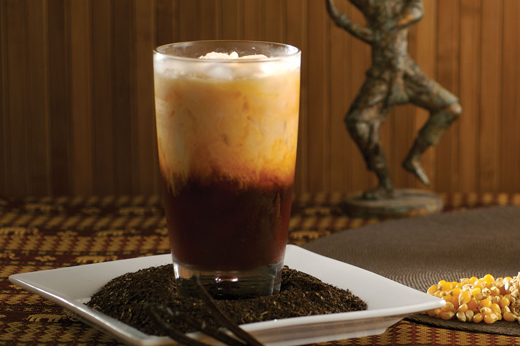 Chef Robert Danhi’s traditional version of Thai tea highlights the striking visuals and the inviting richness of the drink.