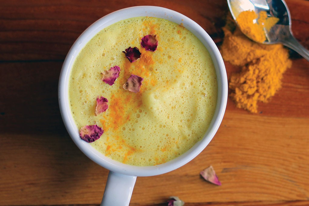 San Francisco’s Curio offers a range of health- and brain-boosting hot drinks, including Adaptogen MCT Coffee, Hot Chocolate with Reishi Mushroom and this eye-catching Turmeric Golden Latte.