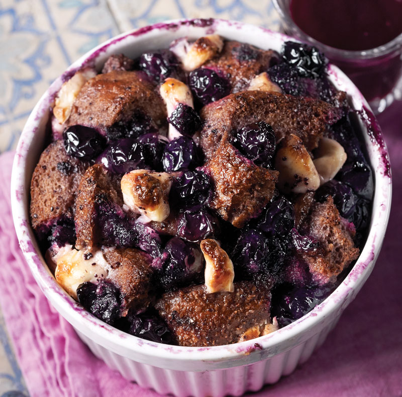 A Blueberry-Cream Cheese French Toast Bake is a tempting take-and-bake breakfast or brunch offering.