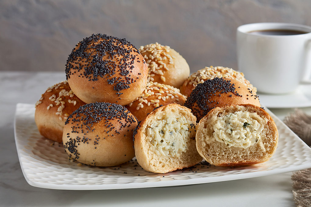 Chef Brad Kent’s snack-sized bagel bites are stuffed with Boursin’s new IQF Frozen Cubes.