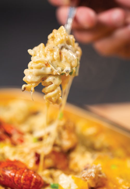 Chef Rashad Armstead created this decadent and dreamy Jambalaya Mac & Cheese bake for his ghost kitchen operation, the Black Food Collective, based in Oakland, Calif.