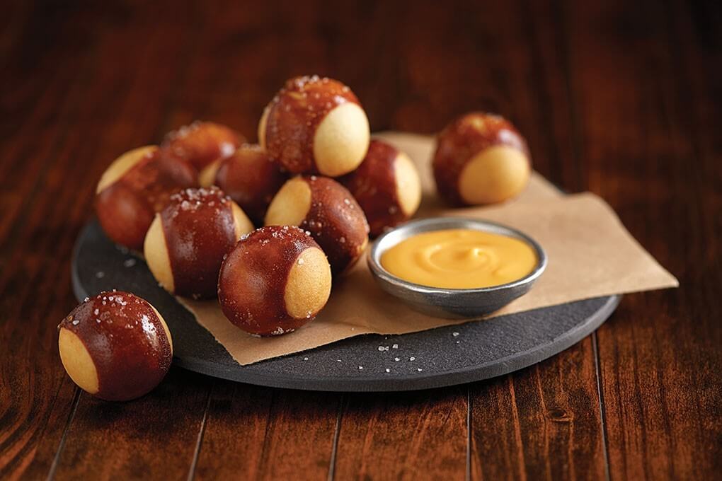 Pretzel Bites with Wisconsin cheddar cheese sauce