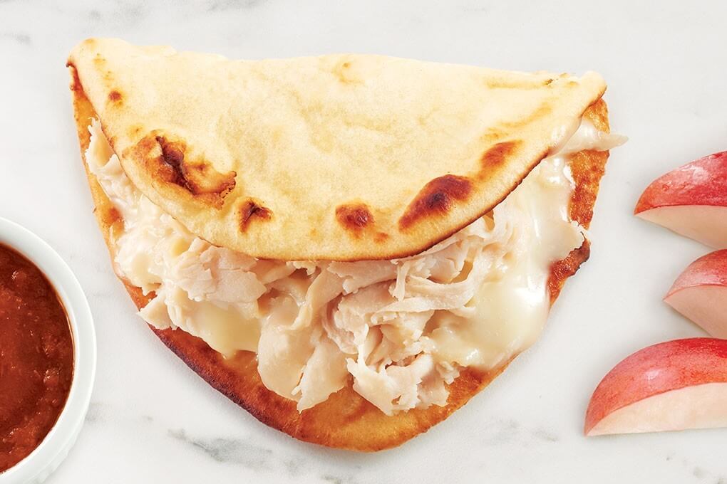 Turkey Dipper: Roasted turkey, Provel cheese, flatbread and marinara sauce