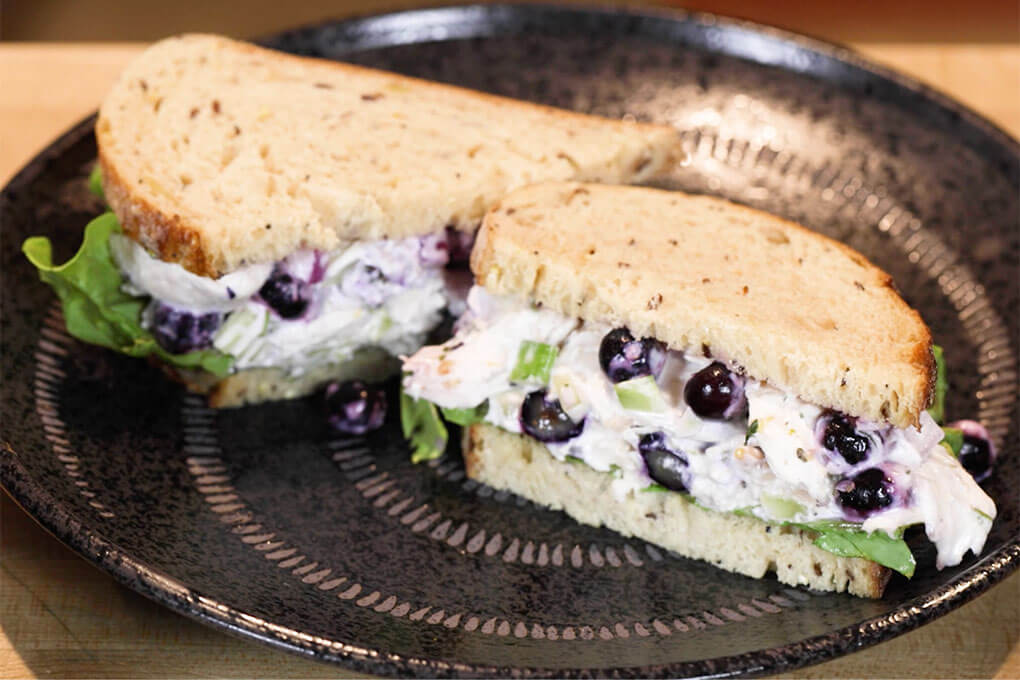 Chicken blueberry salad sandwich