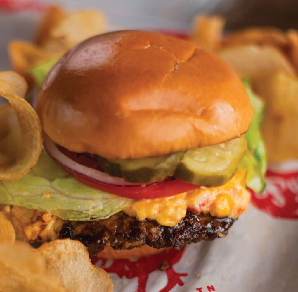 Nashville’s Party Fowl menus the Pimento Cheese Smashburger, giving it a decidely Southern spin.