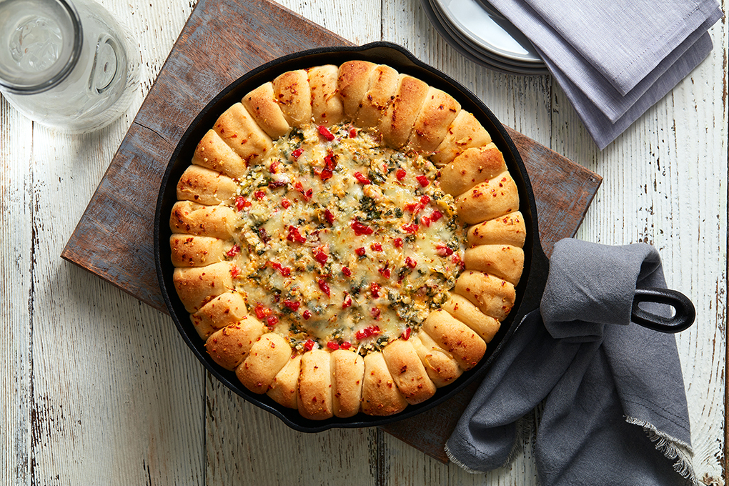 Santa Fe Spinach & Artichoke Dip with Jalapeño Pimento Cheese