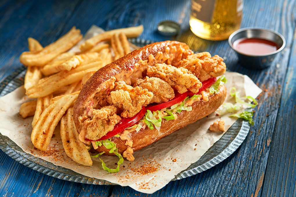 PNW Oyster Po’boy with a Price*s Southern Style Pimiento Rémoulade