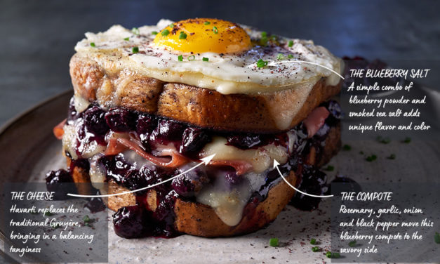 <span class="entry-title-primary">Signature Flavor: What a Croque</span> <span class="entry-subtitle">Blueberry powder adds color and flavor, while a savory blueberry compote is the hero of this croque</span>