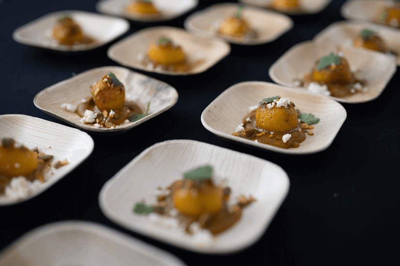 State Bird Provisions’ Gaby Maeda prepared a Butternut Squash Mochi with Charred Miso, Pepitas and Cilantro.