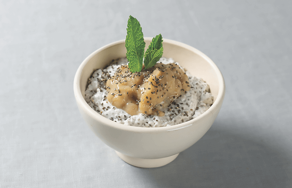 Le Pain Quotidien uses a roasted banana jam to bring nostalgic sweetness to its Chia Seed Pudding.