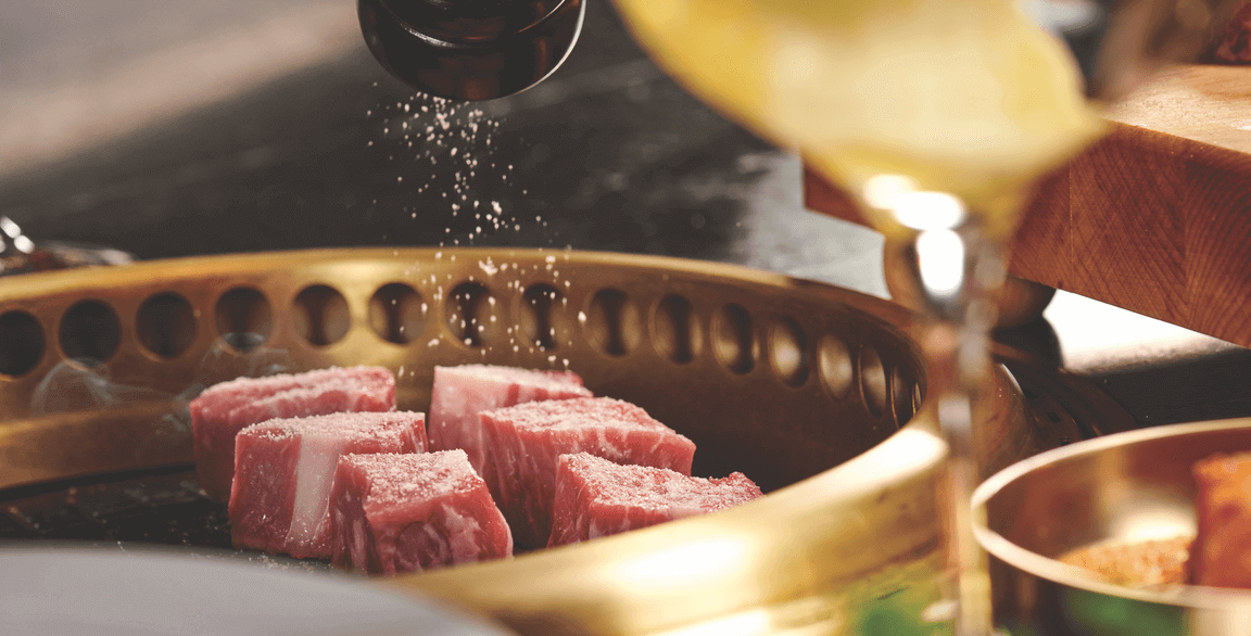 Cote Korean Steakhouse’s signature Gastronome’s Salt is composed of British Maldon salt, Himalayan pink salt and Korean thousand-day salt.