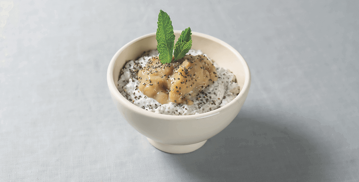 Le Pain Quotidien uses a roasted banana jam to bring nostalgic sweetness to its Chia Seed Pudding.