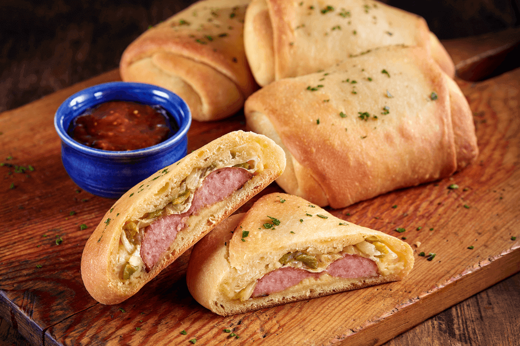 Picture for Hillshire Farm® Fully Cooked Split Smoked Sausage Kolaches with Roasted Chile and Onion