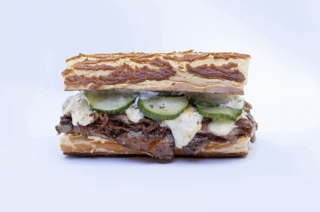 Dutch Crunch Delight: Smoked Pastrami Sandwich Hot Johnnie’s  |  San Francisco