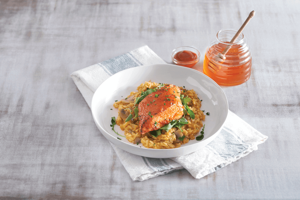 Picture for Honey-Miso Salmon with Peruvian Risotto