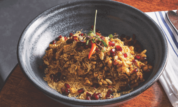 <span class="entry-title-primary">Street Sensation: Pomegranate Bhel Puri</span> <span class="entry-subtitle">Khan Saab Desi Craft Kitchen  |  Fullerton, Calif.</span>