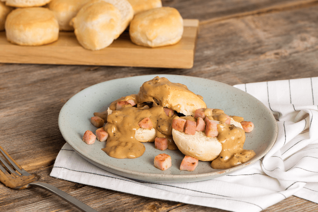 To dial in traditional Southern comfort, this Redeye Ham Gravy and Biscuits is the ticket, with that classic recipe of coffee-infused gravy rounding out the savory flavor from the ham.