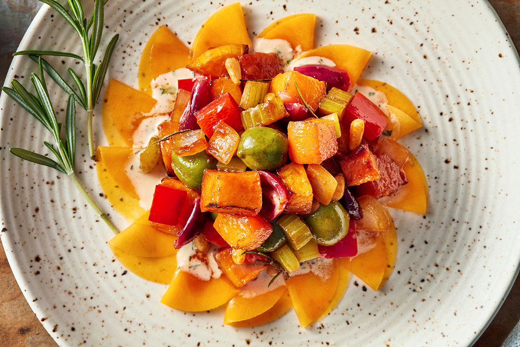 Picture for Soy-Glazed Red Grape Caponata and Butternut Squash