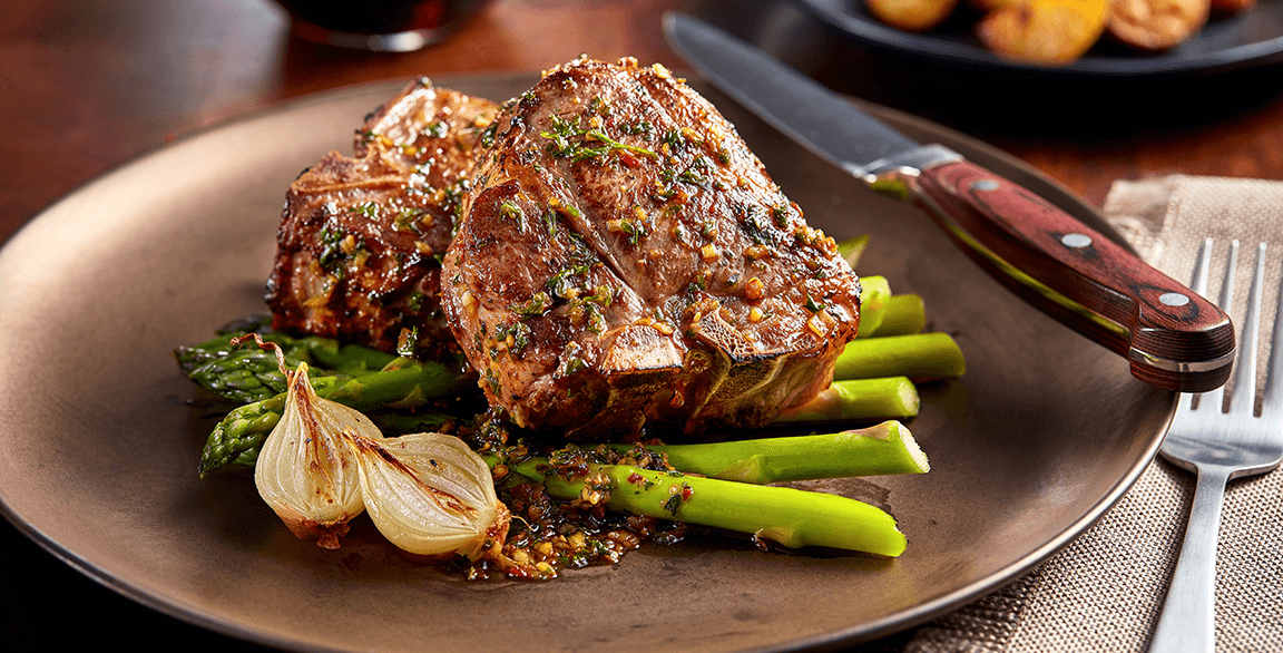 Australian Lamb T-Bones with Mint and Chile Crisp Chimichurri