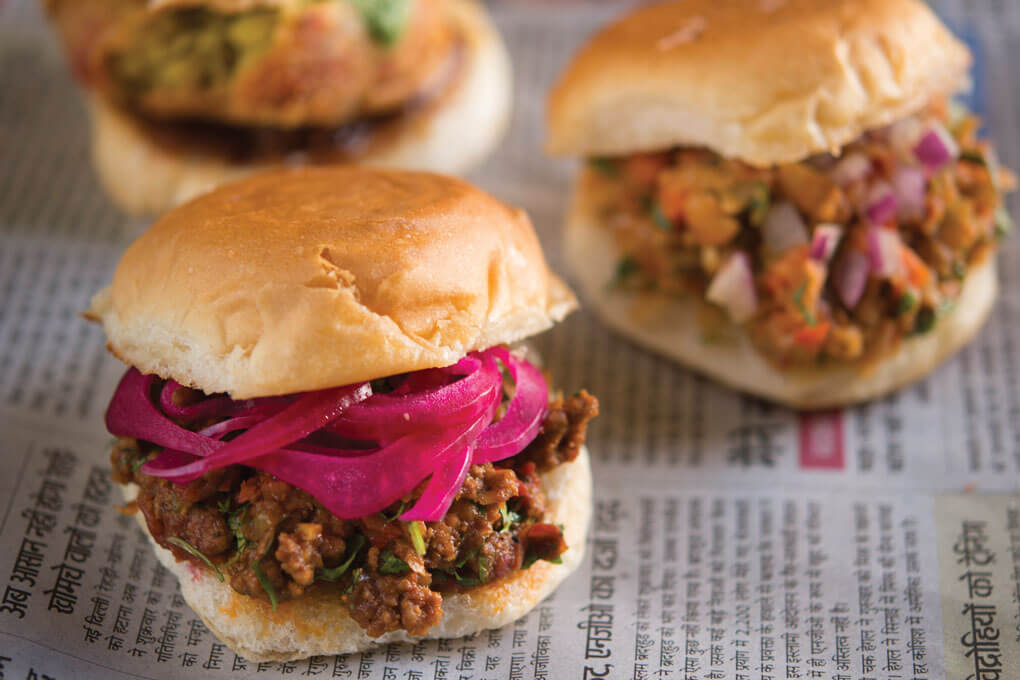 Terms like “sloppy Joe” and “slider” make the pav selection on Adya’s menu more accessible to the cautious diner. Once they bite into the lamb, pulled chicken or veggie sandwich, the Indian spices seal the deal.