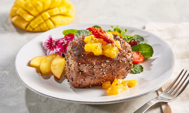 <span class="entry-title-primary">Mango Chutney with Peppercorn-Crusted Wagyu Steak</span> <span class="entry-subtitle">Recipe courtesy of Kim Moyle</span>
