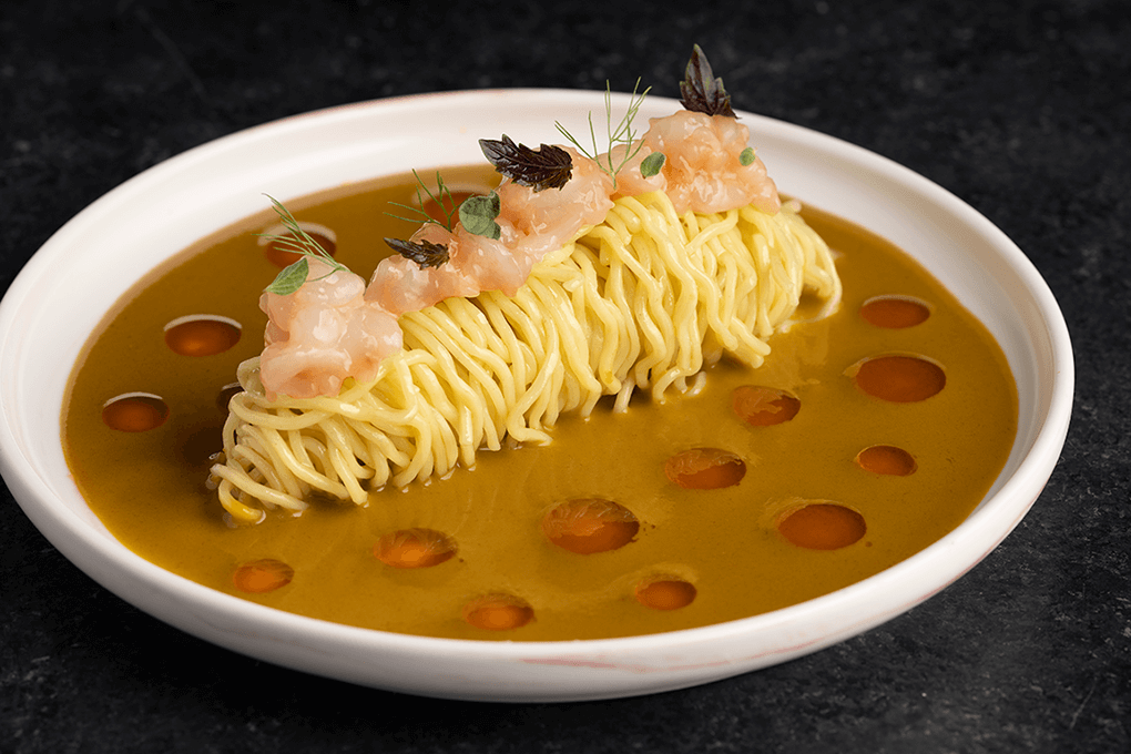 Noodles meet crudo in this stunning Spot Prawn Ramen. Developed by Chef Robbie Felice of pastaRAMEN.