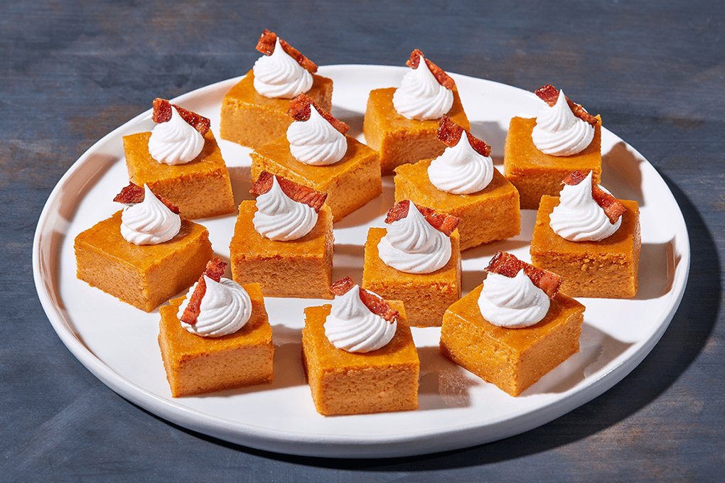 Picture for “Crustless” Spicy Candied Bacon Pumpkin Pie Bar Bites