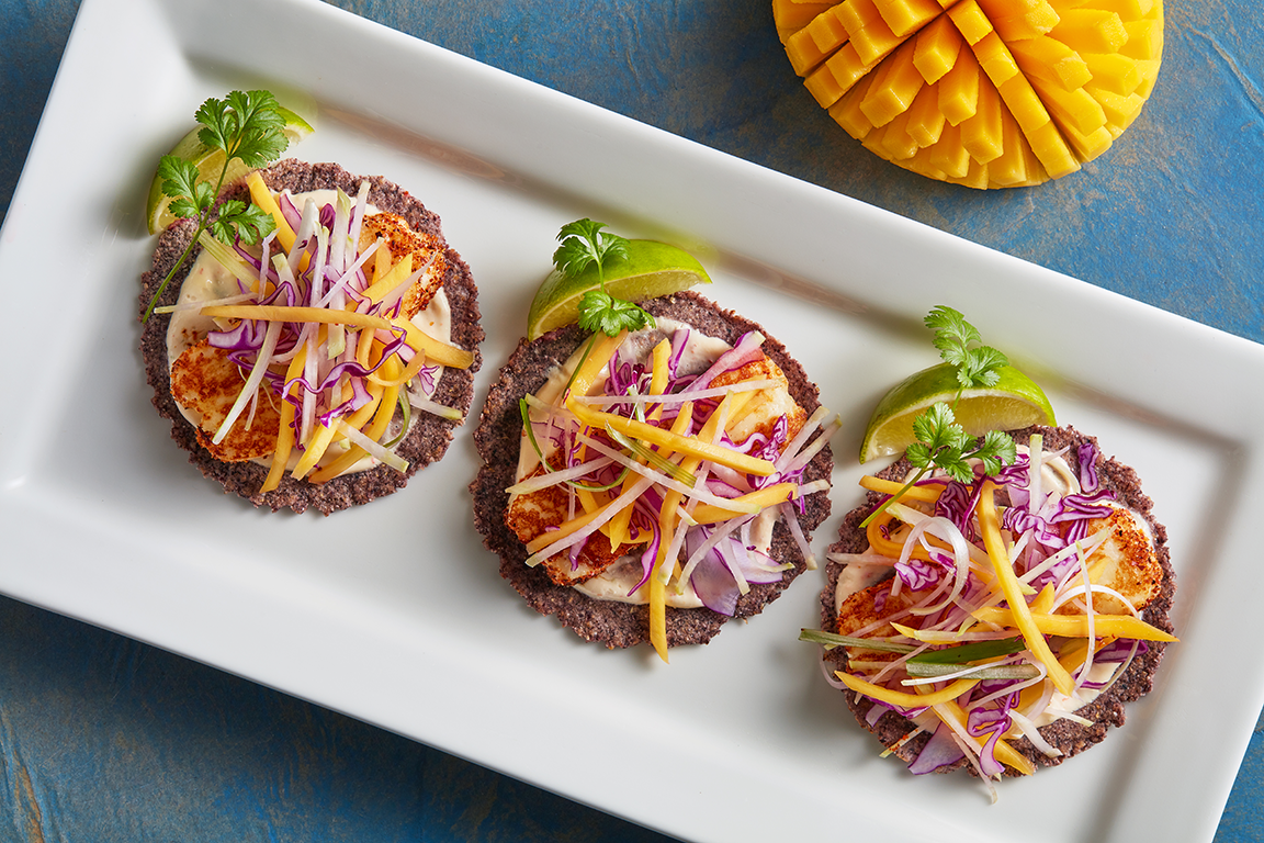 Seared Halloumi and Mango Tacos