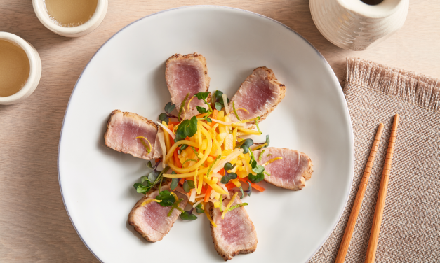 <span class="entry-title-primary">Seared Kona Kampachi, Sweet & Sour Mango Salad, Saffron, Chili, Lime</span> <span class="entry-subtitle">Recipe courtesy of Daniel Corey</span>