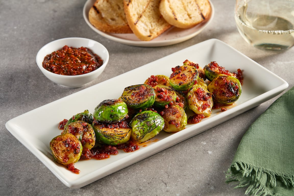 Picture for Crispy Brussels Sprouts, Tuscan Tomato ’Nduja Vinaigrette
