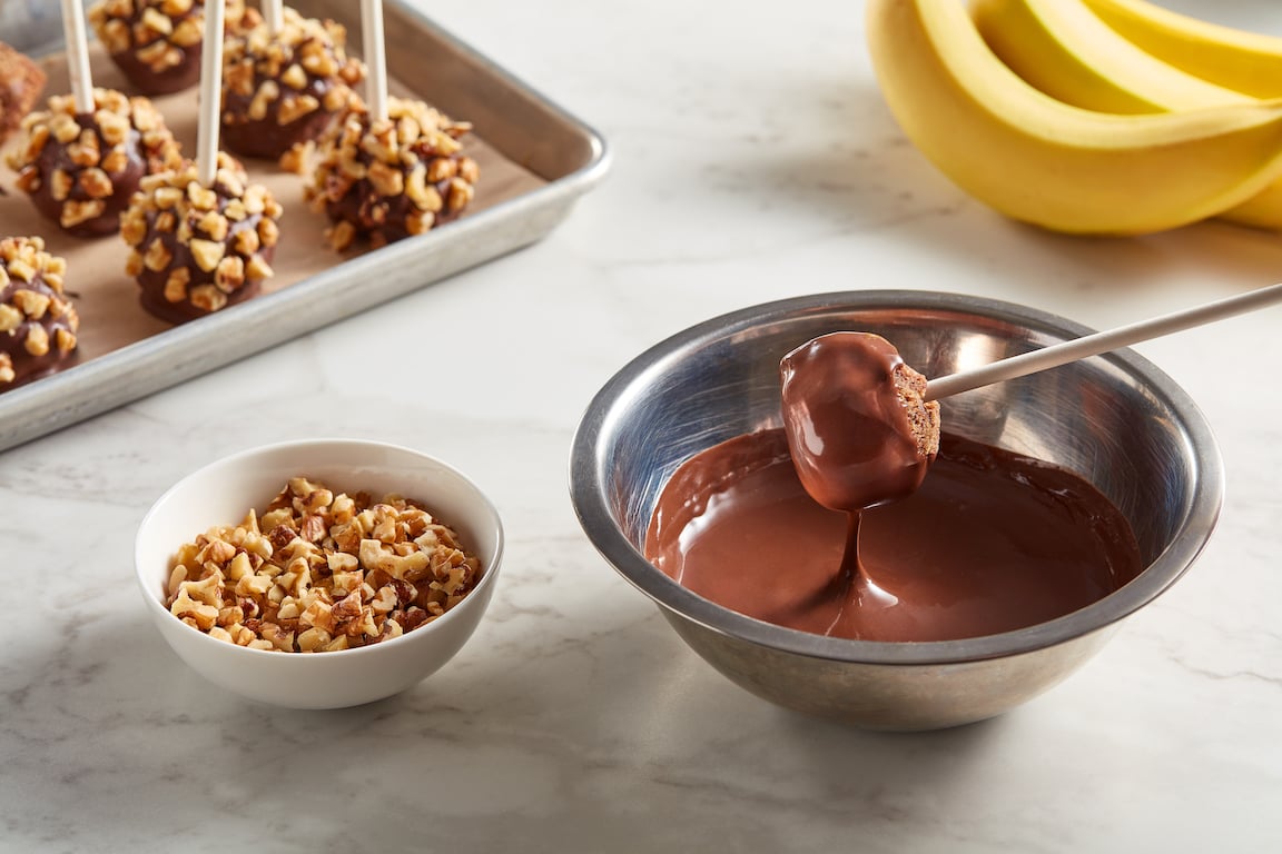 Picture for 3: Walnut-Crusted Ghirardelli Chocolate Banana Bread Cake Pops