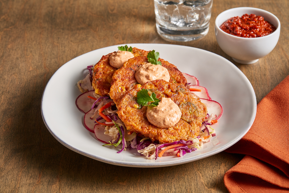 Picture for Seared Corn Cakes with Mexican Ancho-Lime Crema