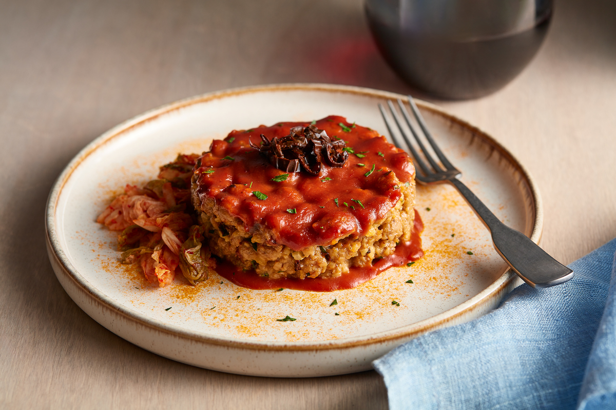 Picture for Individual Meatloaf with Tangy Tomato Glaze, BBQ Demi and Kimchi