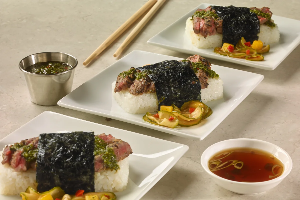 Steak Musubi with Chimichurri Sauce