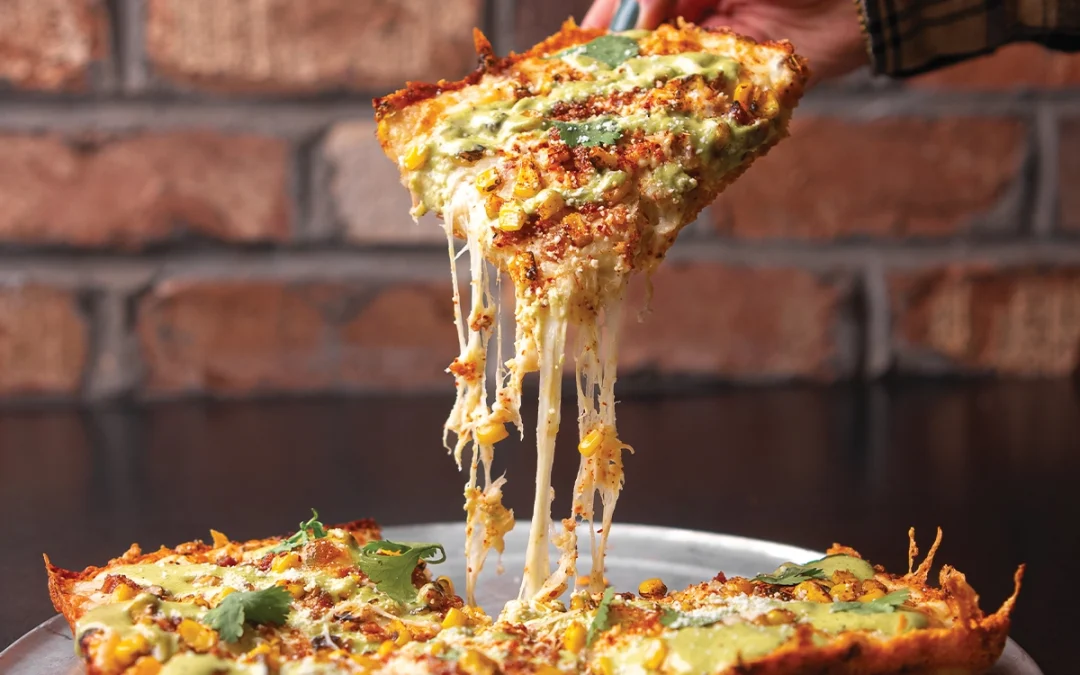 Mexican Street Corn Atop Detroit-Style Pizza Via 313 Pizzeria | Based in Austin, Texas